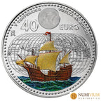FNMT 2022. 40 €. V Centenario de la vuelta al mundo. Plata proof