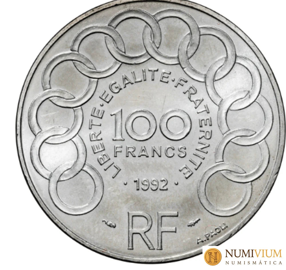 FRANCIA 100 Francos de 1992. Conmemora a Jean Monnet. Plata. SC
