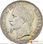 Francia. Napoleón III. 1852-1870. 5 francos 1867 A. Excelente estado