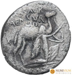 GENS AEMILIA. M. Aemilius Scaurus y Pub. Plautius Hypsaeus 58 a.C. Denario. Roma