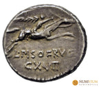 GENS CALPURNIA. L. Calpurnio Pisón Frugi Roma 90 a. C. Denario de plata