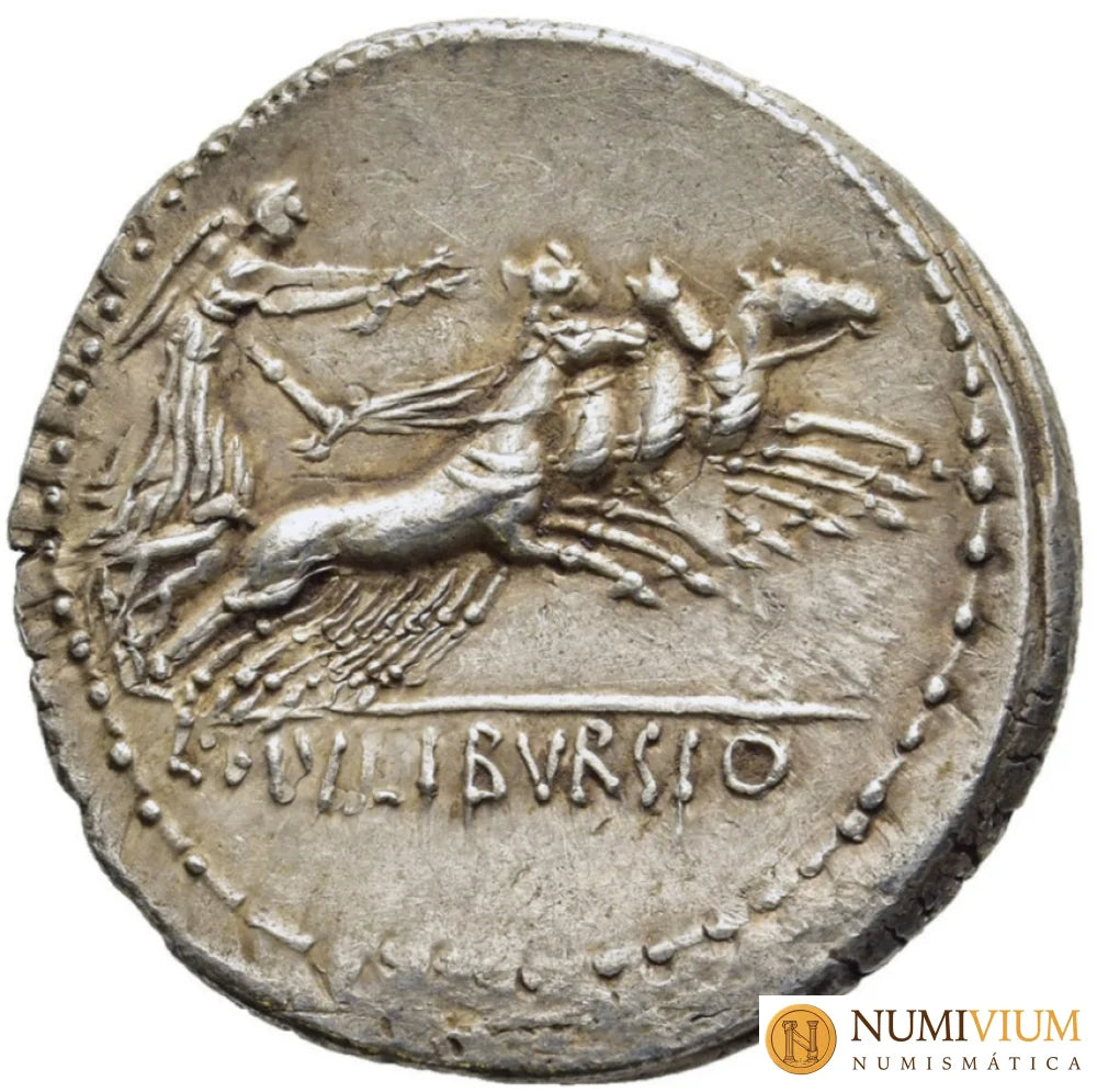 GENS JULIA: L. JULIUS BURSIO. Denario (85 a.C.). Roma Denario república