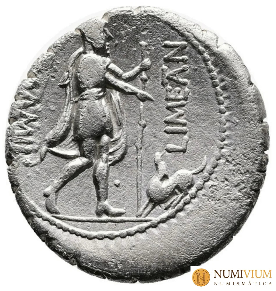 GENS MAMILIA. C. Mamilius Limetanus 82 a.C. Denario de plata. Ulises y su perro Argos Denario república