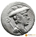 GENS MAMILIA. C. Mamilius Limetanus 82 a.C. Denario de plata. Ulises y su perro Argos Denario república
