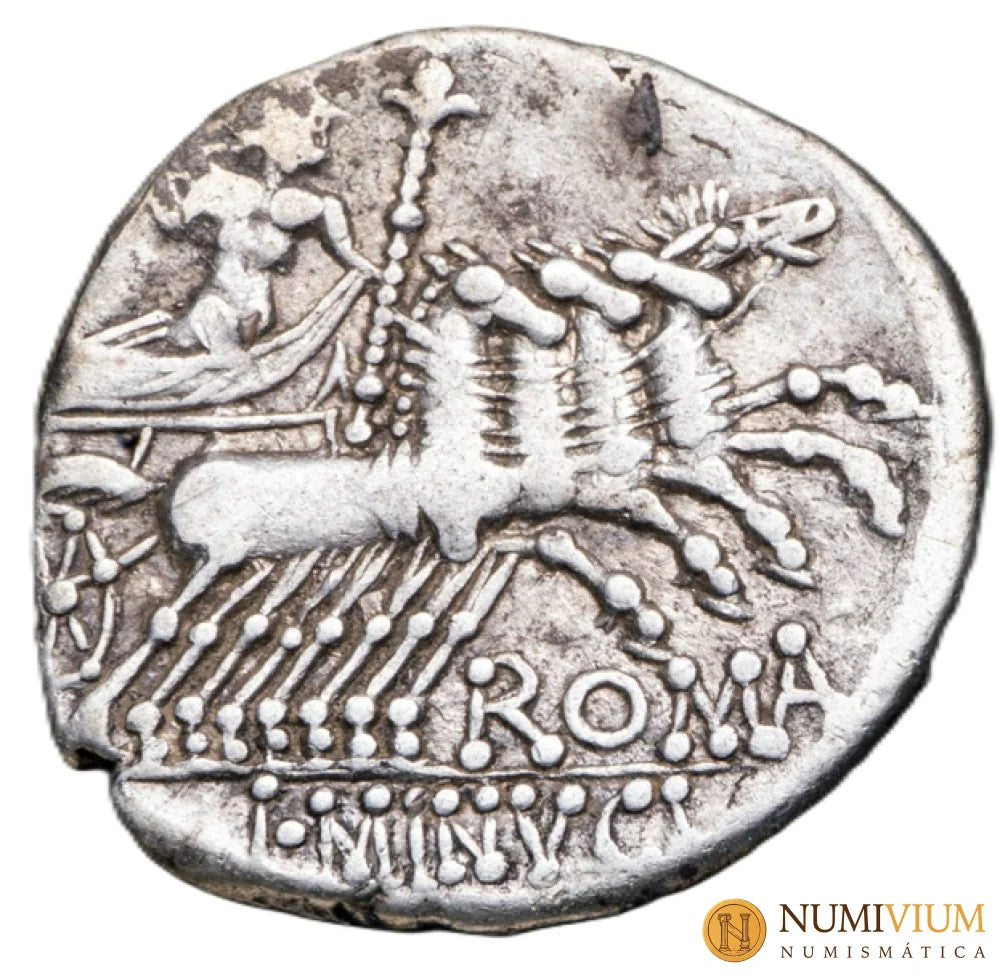 GENS MINUCIA (133 a.C.). Denario. L. Minucius Denario república
