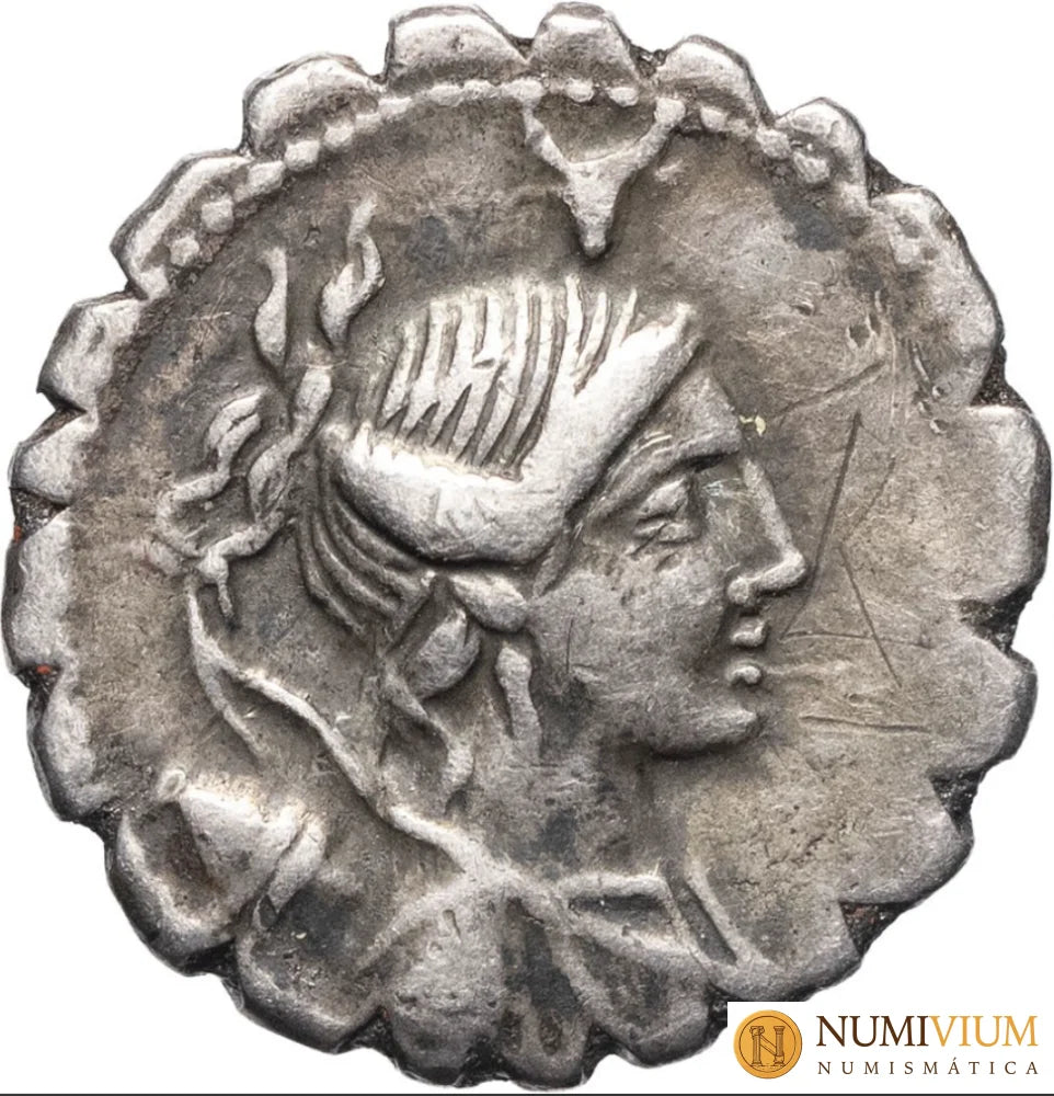 GENS POSTUMIA. A. Postumius Albinus · Denario serrado · 81 a.C. - Denario república