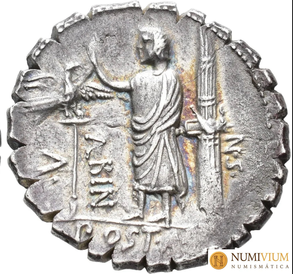 GENS POSTUMIA. A. Postumius Albinus. Denario serrato. Roma (81 a.C.). MBC+