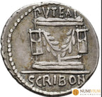 GENS SCRIBONIA. L. Scribonius Libo 62 a.C. Denario. Hermosa pátina.