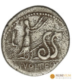 GENS VOLTEIA Denario. 78 a.C. M. Volteius. ESCASA MBC Denario