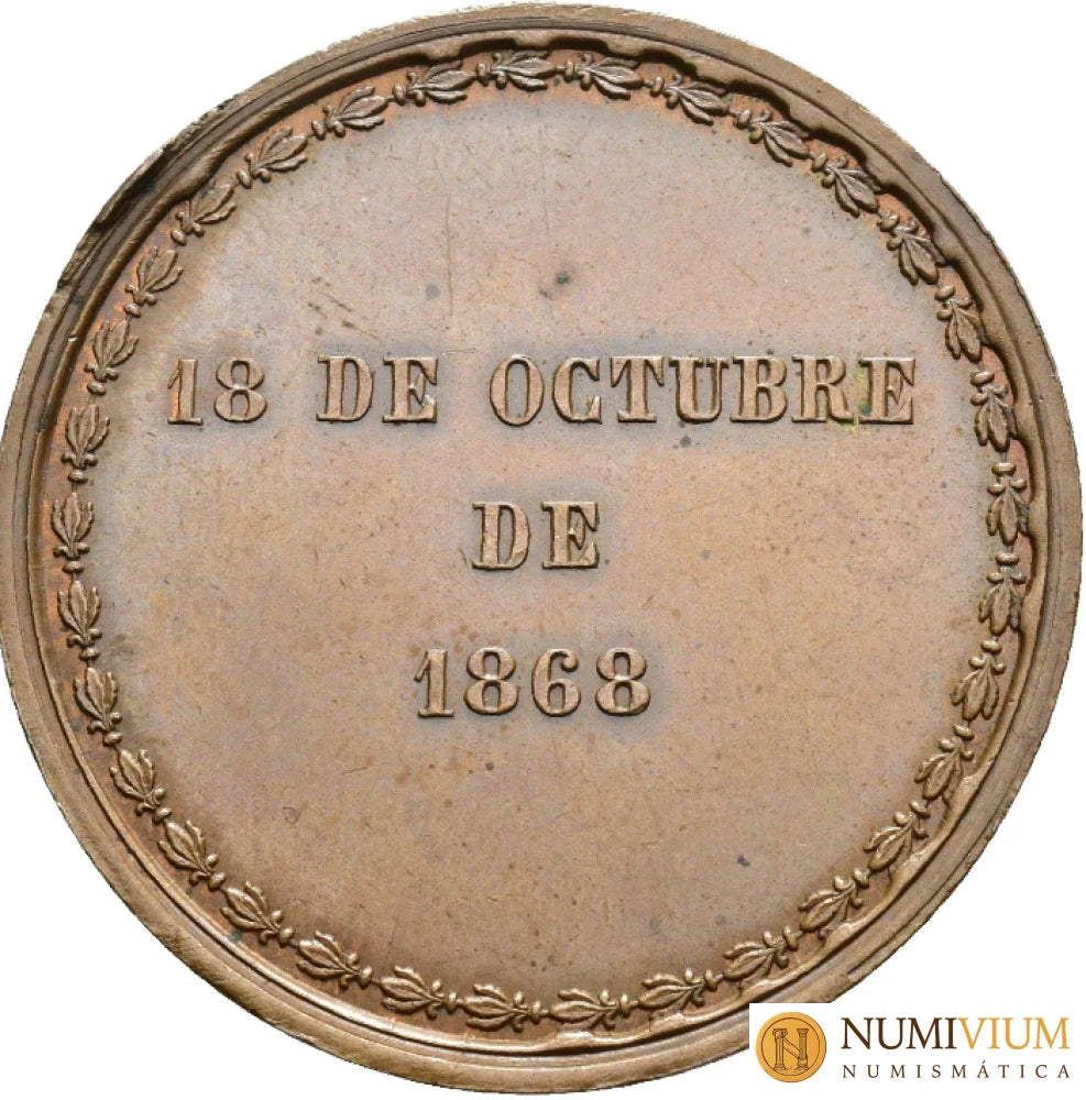 GOBIERNO PROVISIONAL. Medalla. 1868. El partido liberal a D. Salustiano Olózaga. EBC