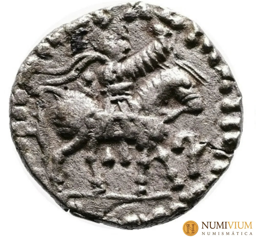 Indo-Escitas. AZES I. Circa 58-12 a.C. Dracma de plata. Rara Dracma