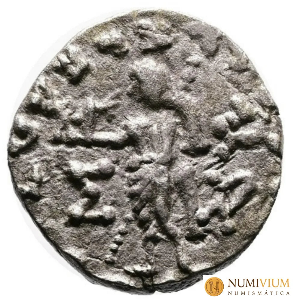 Indo-Escitas. AZES I. Circa 58-12 a.C. Dracma de plata. Rara Dracma