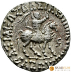 Indoescitas. AZES I. Tetradracma. 58-12 a.C. Ghandara Occidental. Tetradracma
