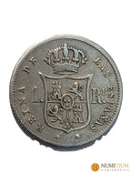 Isabel II. 1 Real. Madrid. 1852. BC+ 1 Real