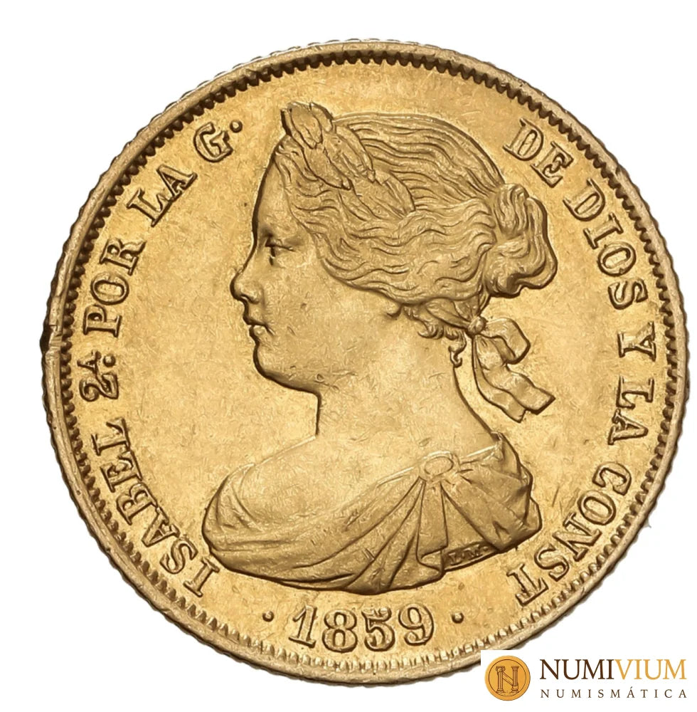 Isabel II. 100 Reales de oro. 1859. Madrid