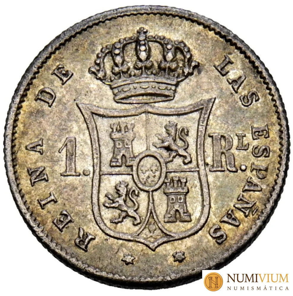 ISABEL II (1833-1868). 1 Real. 1852. Madrid. EBC. Pátina.