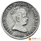 Isabel II (1833-1868). 1 real. Madrid 1845. MBC+