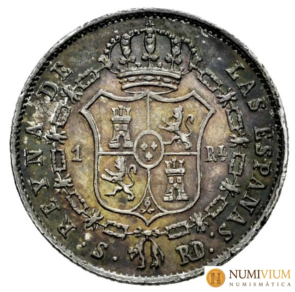 Isabel II (1833-1868). 1 Real. Sevilla. 1850. MBC+/EBC-. Pátina.