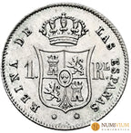 Isabel II (1833-1868). 1 real. Sobrefecha 1860/59. Barcelona. EBC