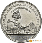 ISABEL II. Medalla. 1860. Exposición agrícola industrial y artística. Sin Circular.