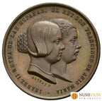ISABEL II y D. Francisco de Asis. Medalla. 1858. Inauguración de la traída de aguas del Lozoya. Escasa