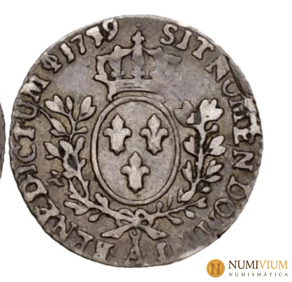 Luis XVI (1774-1792). Vingtième d’écu a nombre de Luis XV (1/20 de escudo 6 sols). 1779 (Copia)