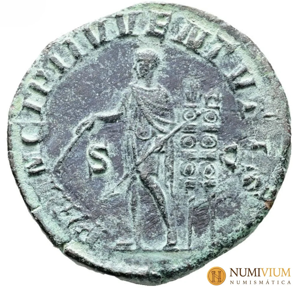 MAXIMUS (336-338). César hijo de Maximino Tracio. SESTERCIO Sestercio