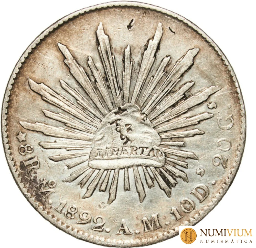 México. República. 8 Reales. México. 1892 Mo AM