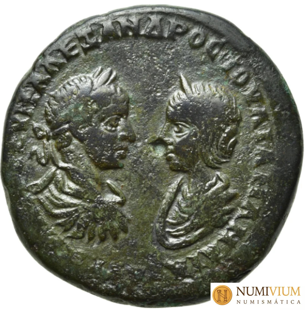 Moesia Inferior. Marcianópolis. Severo Alejandro con Julia Mamea (222-235 d.C.). AE Pentassarion.