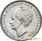 Países Bajos. Guillermina 1938. Moneda de 2 y 1/2 guilden de plata. EBC