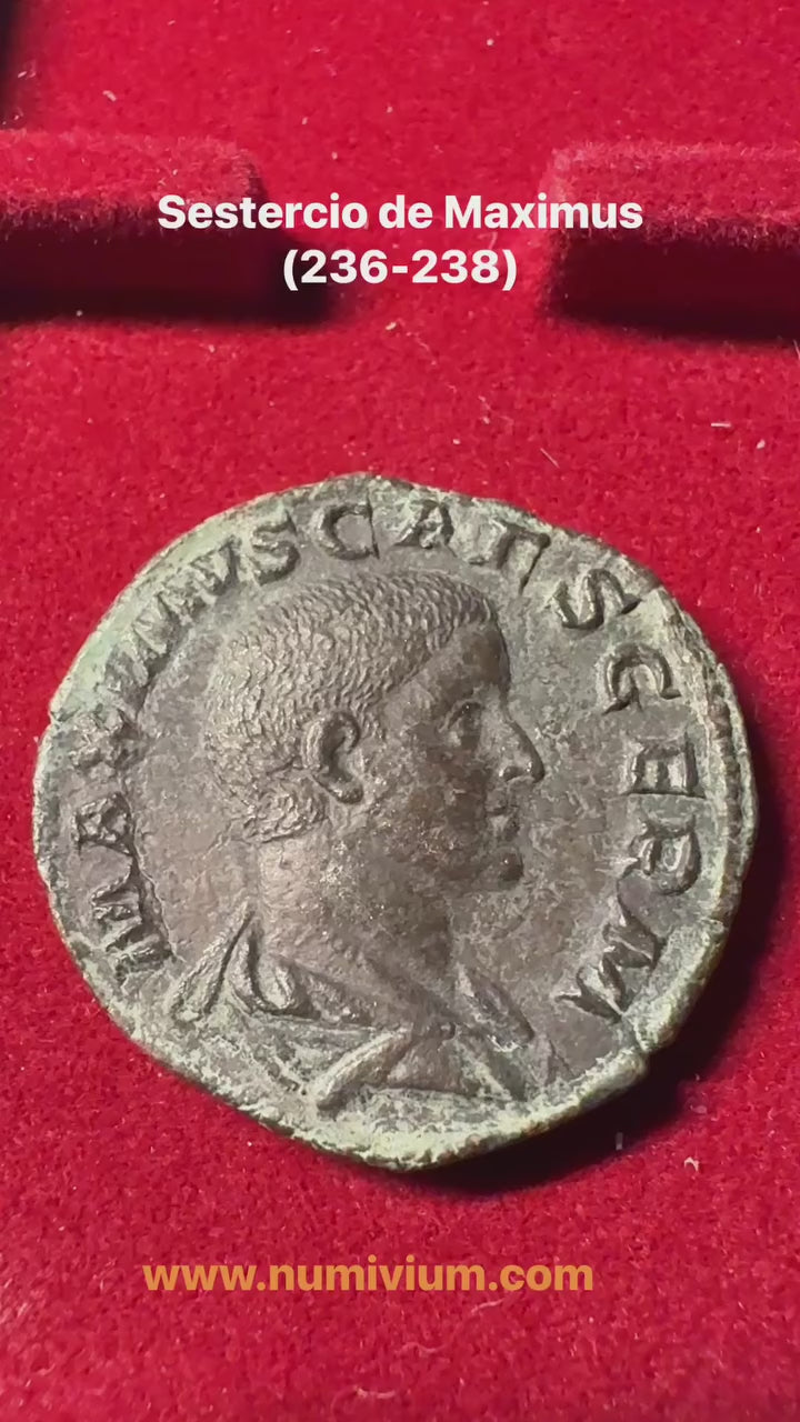 MAXIMUS (336-338). César, hijo de Maximino Tracio. SESTERCIO