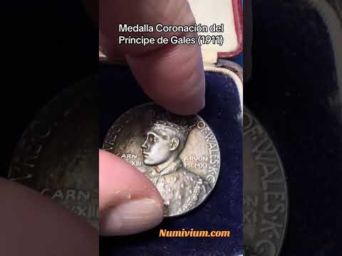 Gales. Medalla 1911. Investidura de Eduardo como Príncipe de Gales. Bella medalla