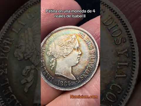 Isabel II. Excelentes 4 reales. Madrid. 1864. Preciosa pátina. Ex-colección Fleming. EBC/EBC+