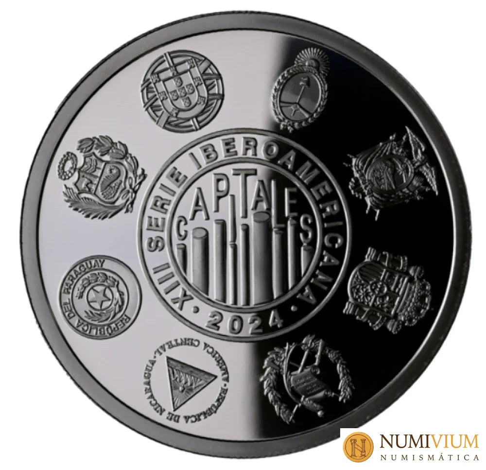 XIII SERIE IBEROAMERICANA ”CAPITALES”. Colección Color. Monedas de 7 países. 2024